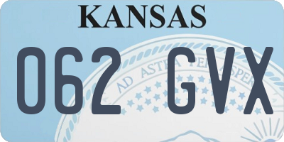KS license plate 062GVX