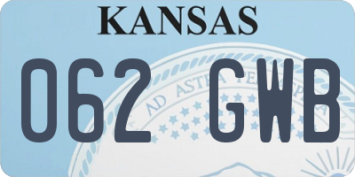KS license plate 062GWB