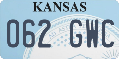 KS license plate 062GWC