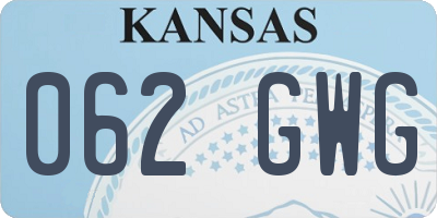 KS license plate 062GWG