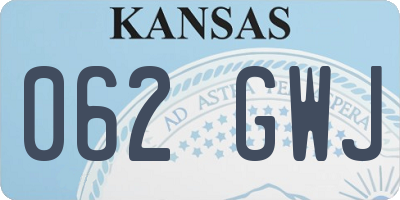 KS license plate 062GWJ
