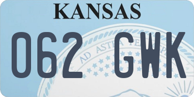 KS license plate 062GWK