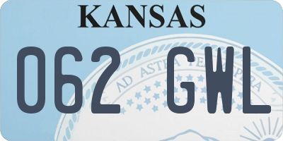 KS license plate 062GWL