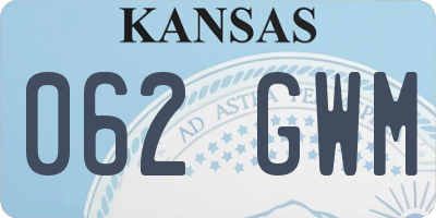 KS license plate 062GWM