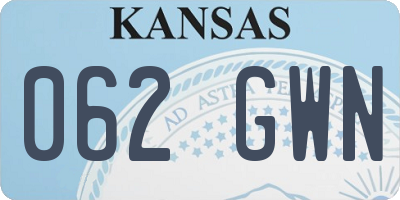 KS license plate 062GWN