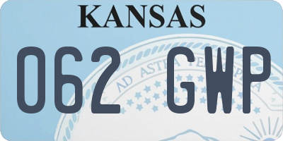 KS license plate 062GWP