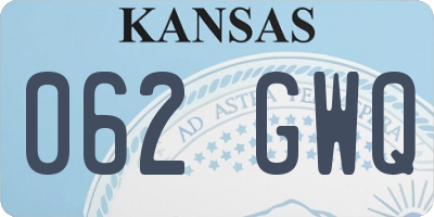 KS license plate 062GWQ