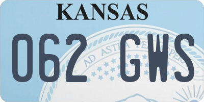 KS license plate 062GWS