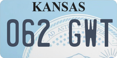 KS license plate 062GWT