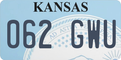 KS license plate 062GWU