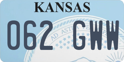 KS license plate 062GWW