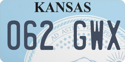 KS license plate 062GWX