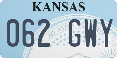 KS license plate 062GWY