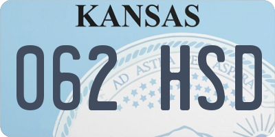 KS license plate 062HSD
