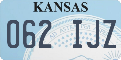 KS license plate 062IJZ