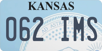 KS license plate 062IMS
