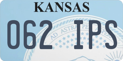 KS license plate 062IPS