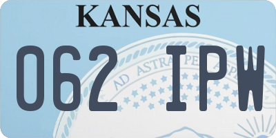 KS license plate 062IPW