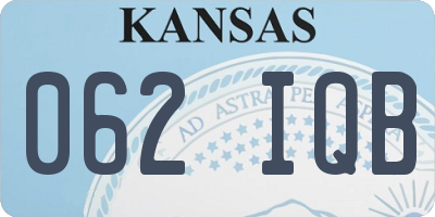 KS license plate 062IQB