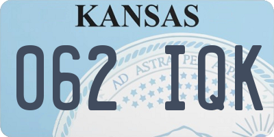 KS license plate 062IQK
