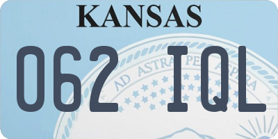 KS license plate 062IQL