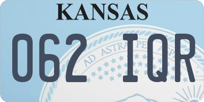 KS license plate 062IQR