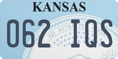 KS license plate 062IQS