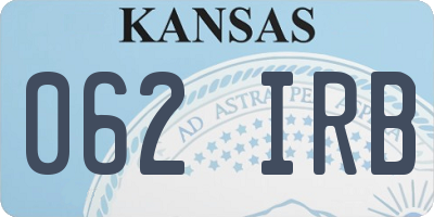 KS license plate 062IRB