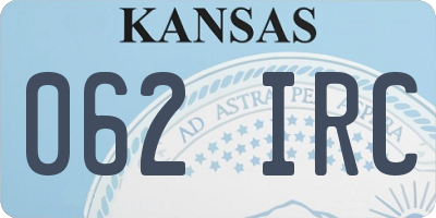 KS license plate 062IRC