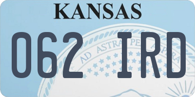 KS license plate 062IRD