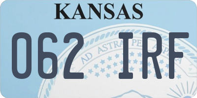 KS license plate 062IRF