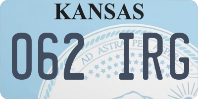 KS license plate 062IRG
