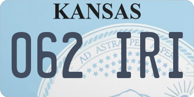 KS license plate 062IRI