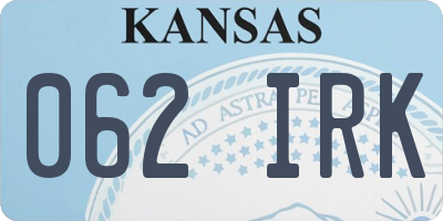 KS license plate 062IRK