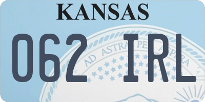 KS license plate 062IRL