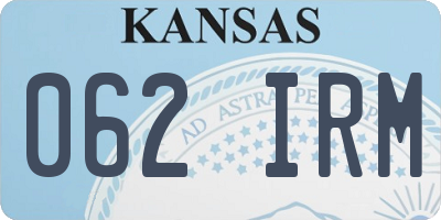 KS license plate 062IRM