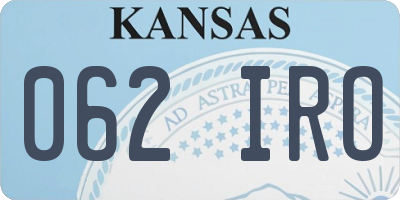 KS license plate 062IRO