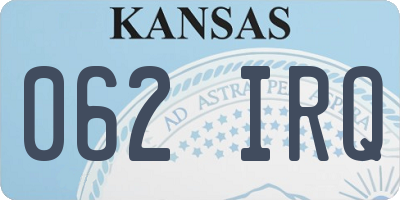KS license plate 062IRQ