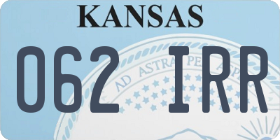 KS license plate 062IRR