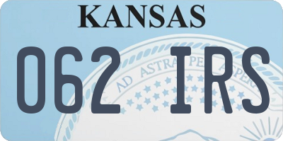 KS license plate 062IRS