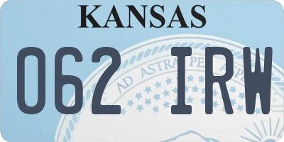 KS license plate 062IRW