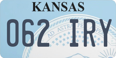KS license plate 062IRY