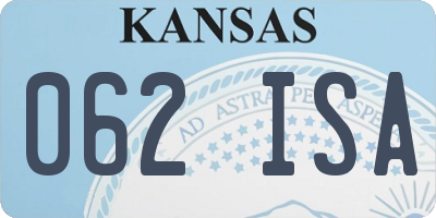KS license plate 062ISA