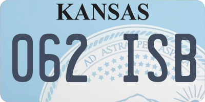 KS license plate 062ISB