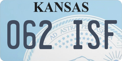 KS license plate 062ISF