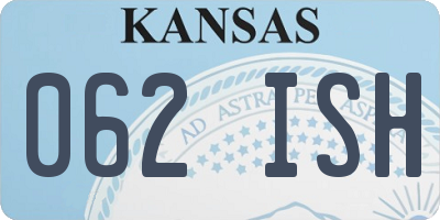 KS license plate 062ISH