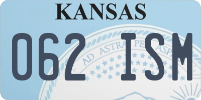 KS license plate 062ISM