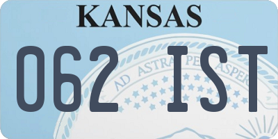 KS license plate 062IST