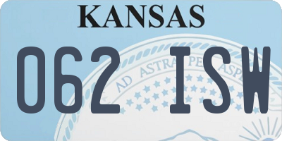 KS license plate 062ISW