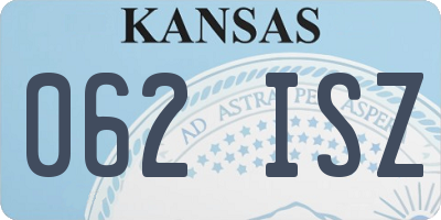 KS license plate 062ISZ